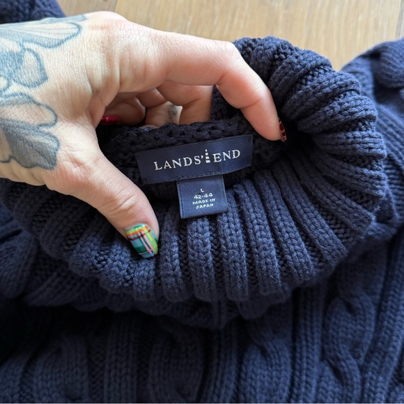 Lands End 100% cotton heavy cable knit sweater - Picture 4 of 6